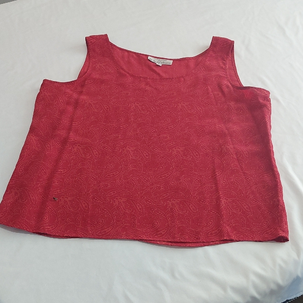 Travis Ayers Burgundy  Red Paisley Tank Top. 100 % Silk .Size 12